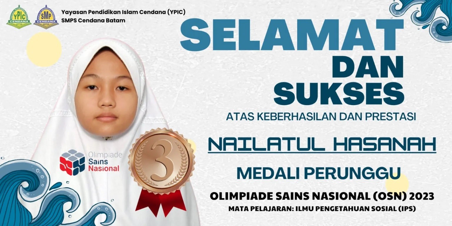 Siswi SMPS Cendana Batam Meraih Medali Perunggu dalam Olimpiade Sains Nasional 2023